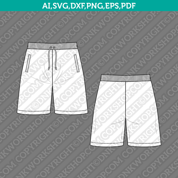 Blue Shorts Flat Sketch File Stock Vector - Illustration of blue, front:  260097378